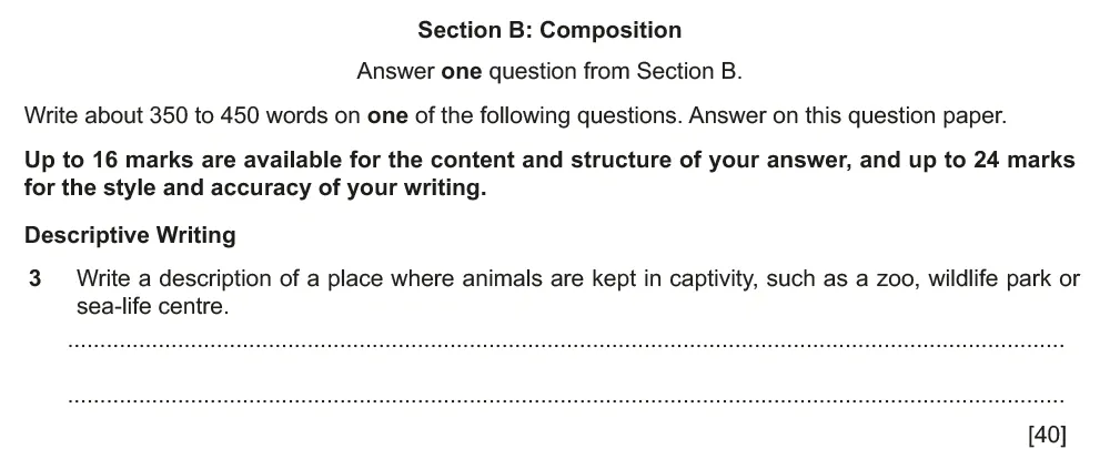 Writing task 03 - Cambridge IGCSE November 2021 TZ1 English Language Composition Paper 2