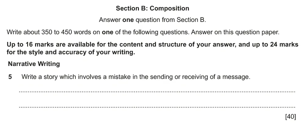 Writing task 05 - Cambridge IGCSE November 2021 TZ1 English Language Composition Paper 2