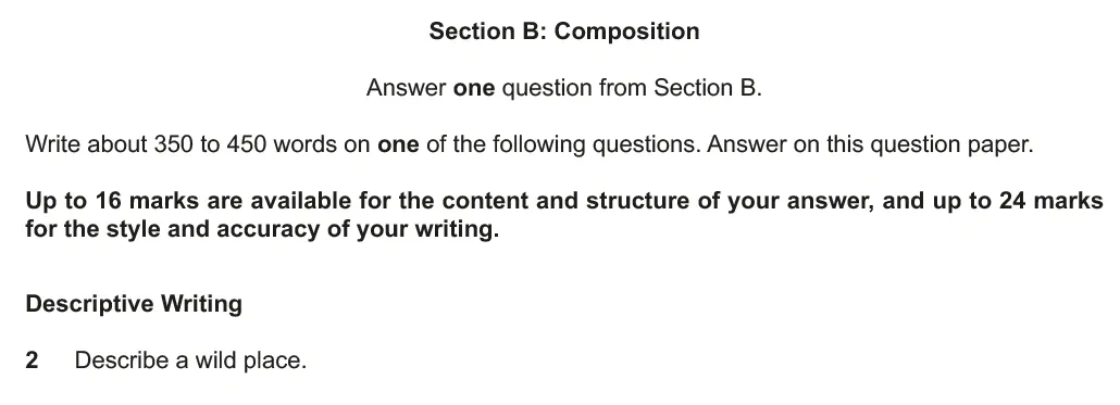 Writing task 02 - Cambridge IGCSE November 2021 TZ2 English Language Composition Paper 2