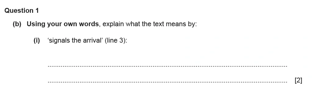 Question 01(b)(i) - Cambridge IGCSE November 2021 TZ1 English Language Reading Paper 1