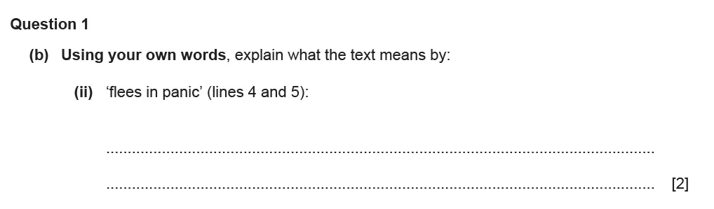 Question 01(b)(ii) - Cambridge IGCSE November 2021 TZ1 English Language Reading Paper 1