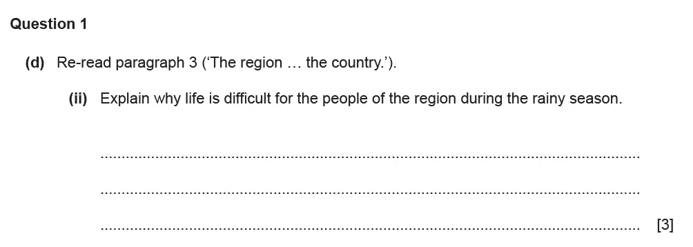 Question 01(d)(ii) - Cambridge IGCSE November 2021 TZ1 English Language Reading Paper 1