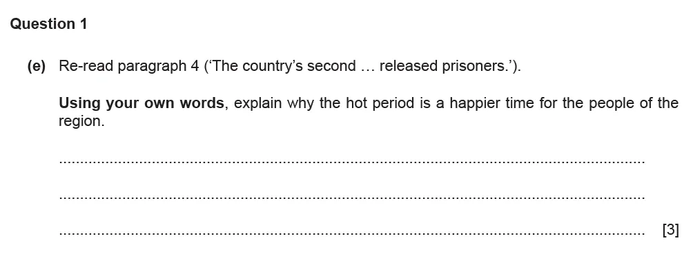 Question 01(e) - Cambridge IGCSE November 2021 TZ1 English Language Reading Paper 1