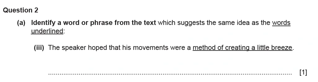 Question 02(a)(iii) - Cambridge IGCSE November 2021 TZ1 English Language Reading Paper 1