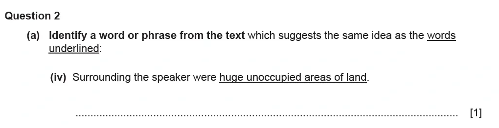 Question 02(a)(iv) - Cambridge IGCSE November 2021 TZ1 English Language Reading Paper 1