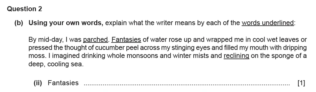 Question 02(b)(ii) - Cambridge IGCSE November 2021 TZ1 English Language Reading Paper 1