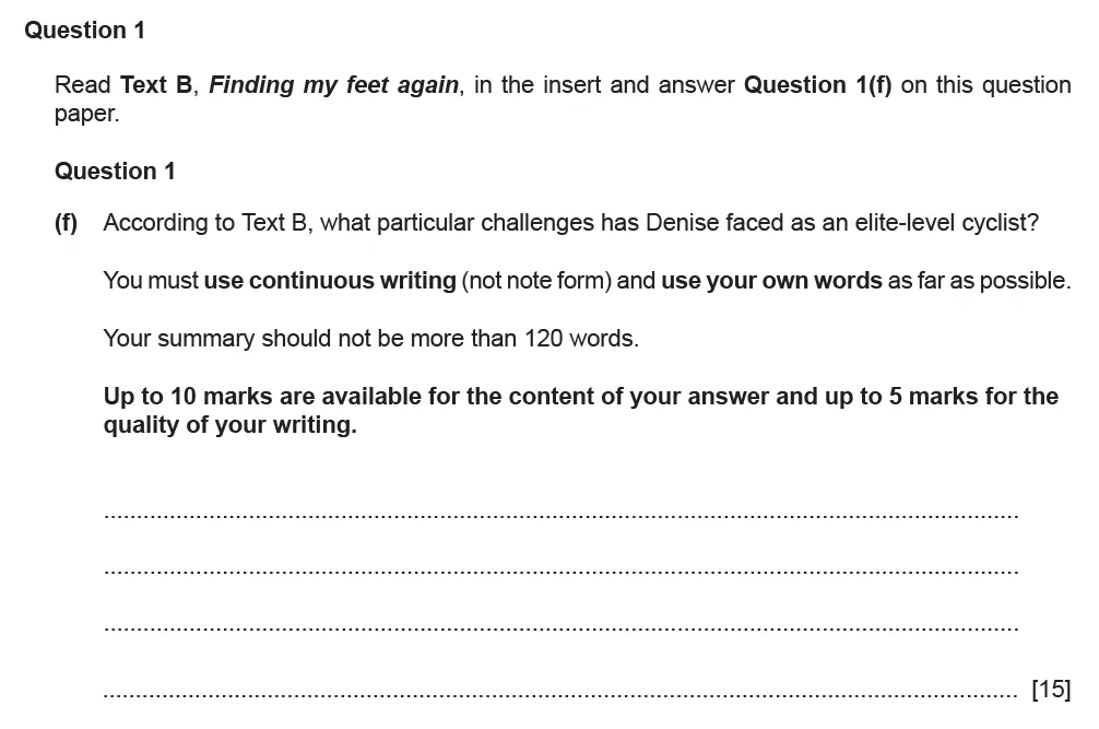 Question 01(f) - Cambridge IGCSE November 2021 TZ2 English Language Reading Paper 1