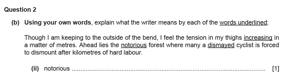 Question 02(b)(ii) - Cambridge IGCSE November 2021 TZ2 English Language Reading Paper 1