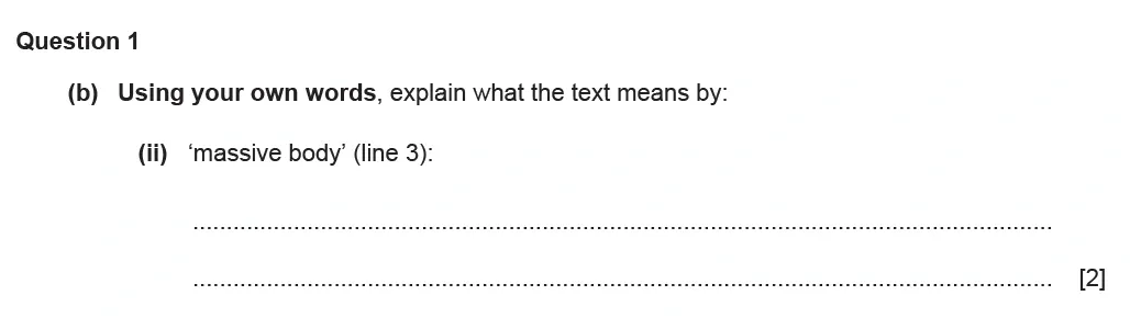 Question 01(b)(ii) - Cambridge IGCSE November 2021 TZ3 English Language Reading Paper 1