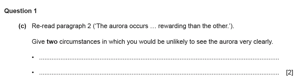 Question 01(c) - Cambridge IGCSE November 2021 TZ3 English Language Reading Paper 1