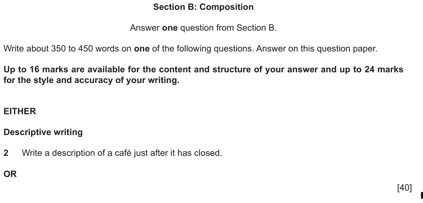 Writing task 2 - Cambridge IGCSE November 2025 TZ1 English Language Composition Paper 2