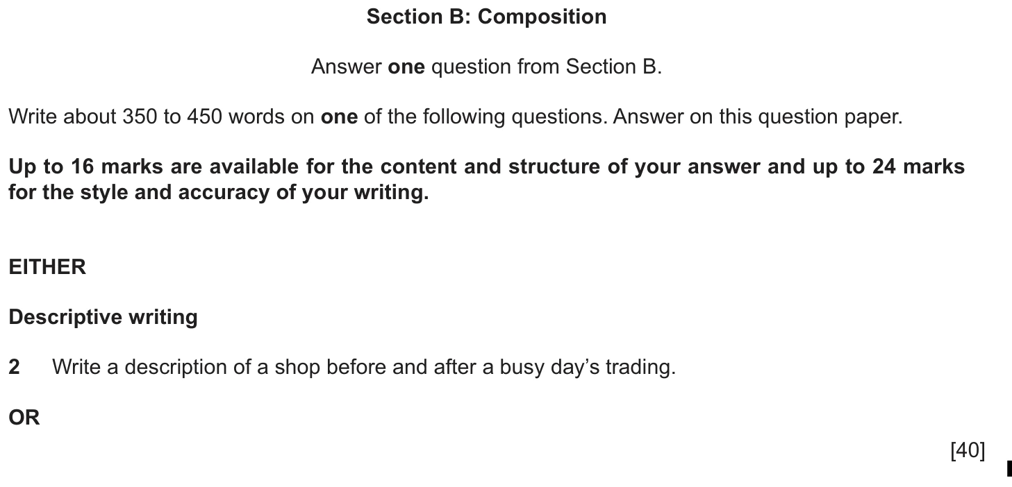 Writing task 2 - Cambridge IGCSE November 2025 TZ2 English Language Composition Paper 2