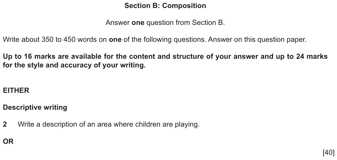 Writing task 2 - Cambridge IGCSE November 2025 TZ3 English Language Composition Paper 2