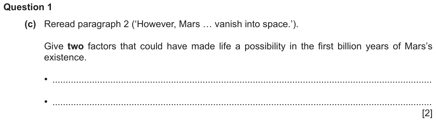 Question 1c - Cambridge IGCSE November 2025 TZ3 English Language Reading Paper 1