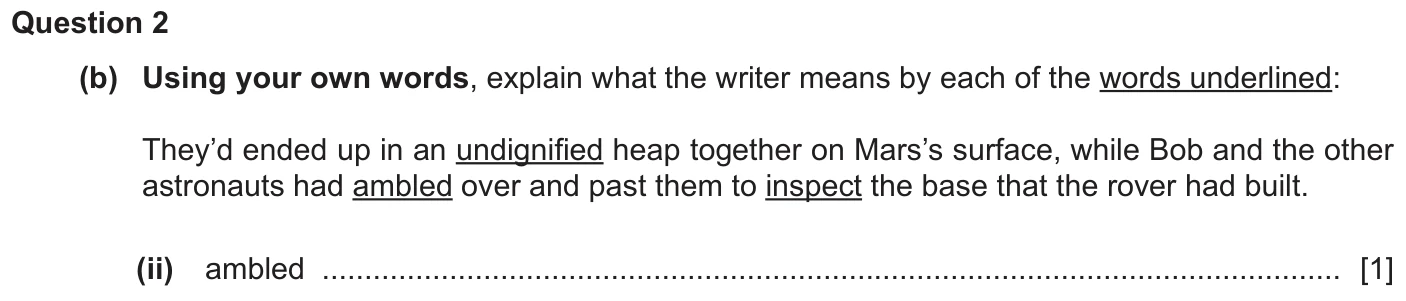 Question 2b (ii) - Cambridge IGCSE November 2025 TZ3 English Language Reading Paper 1