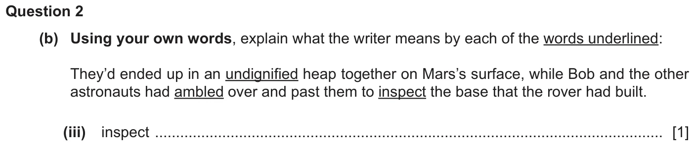 Question 2b (iii) - Cambridge IGCSE November 2025 TZ3 English Language Reading Paper 1