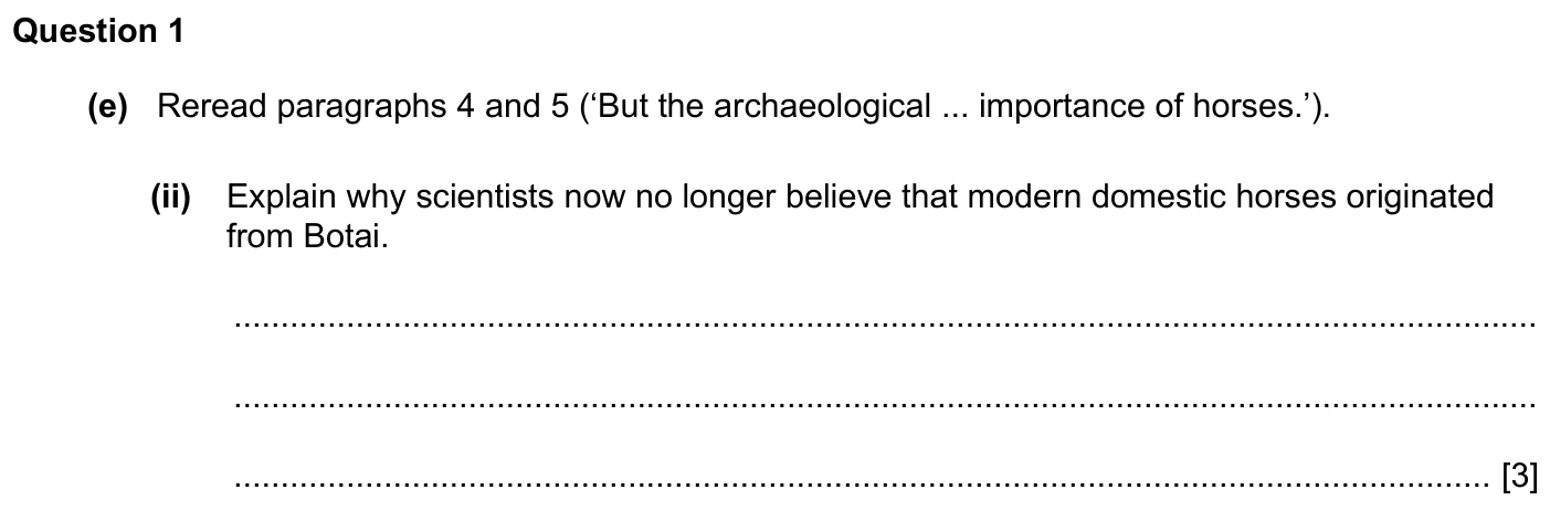 Question 1(e)(ii) - Cambridge IGCSE 2027 Specimen TZ1 English Language Reading Paper 1