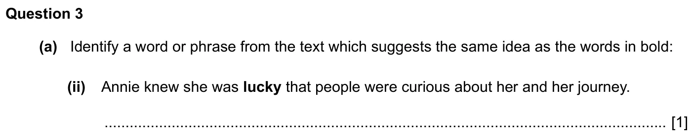Question 3(a)(ii) - Cambridge IGCSE 2027 Specimen TZ1 English Language Reading Paper 1