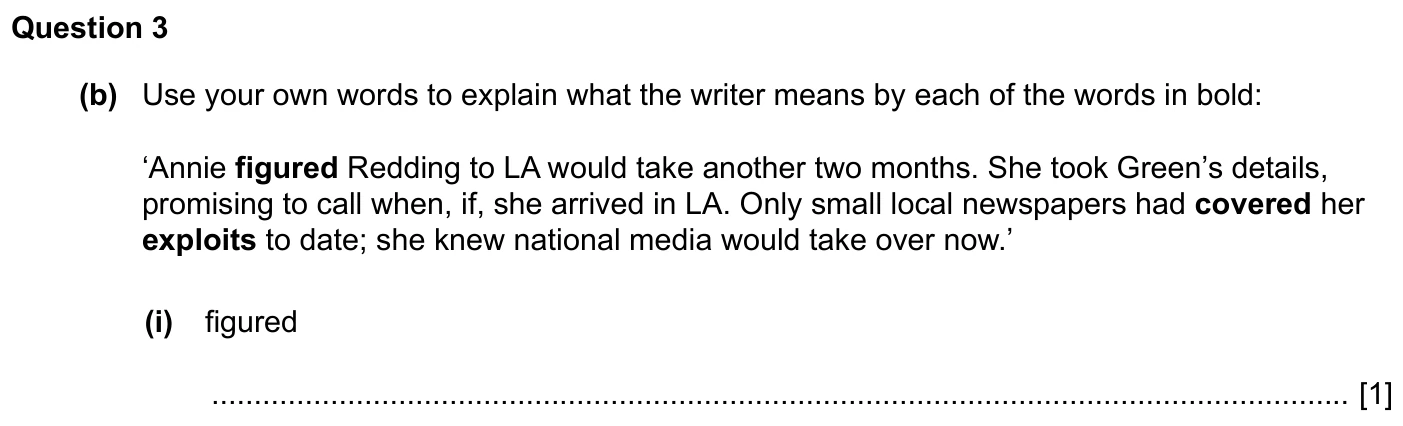 Question 3(b)(i) - Cambridge IGCSE 2027 Specimen TZ1 English Language Reading Paper 1