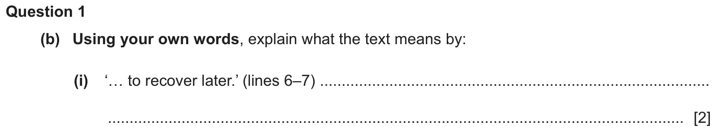 Question 1b (i) - Cambridge IGCSE June 2025 TZ1 English Language Reading Paper 1
