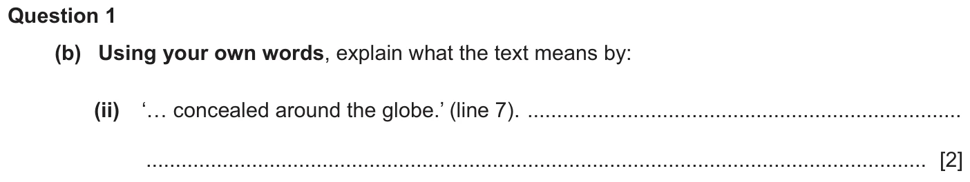 Question 1b (ii) - Cambridge IGCSE June 2025 TZ1 English Language Reading Paper 1