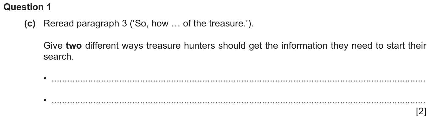 Question 1c - Cambridge IGCSE June 2025 TZ1 English Language Reading Paper 1