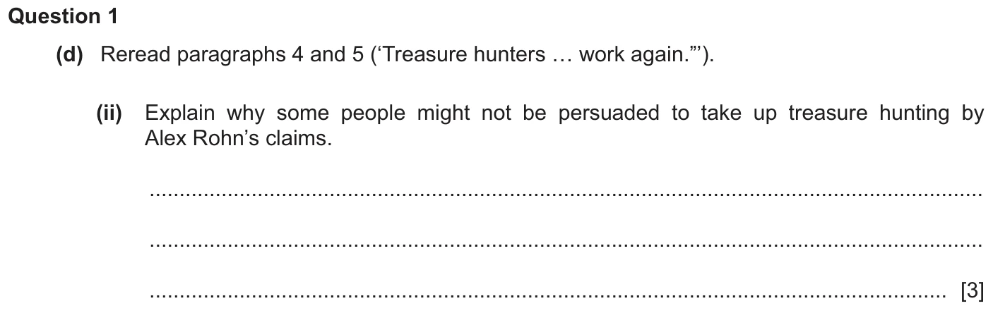 Question 1d (ii) - Cambridge IGCSE June 2025 TZ1 English Language Reading Paper 1