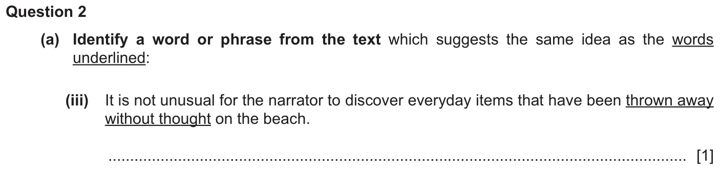 Question 2a (iii) - Cambridge IGCSE June 2025 TZ1 English Language Reading Paper 1