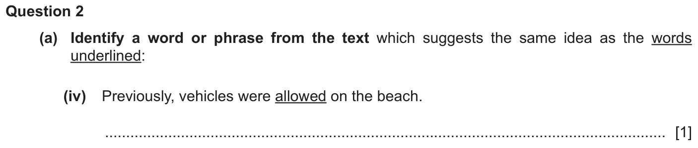 Question 2a (iv) - Cambridge IGCSE June 2025 TZ1 English Language Reading Paper 1