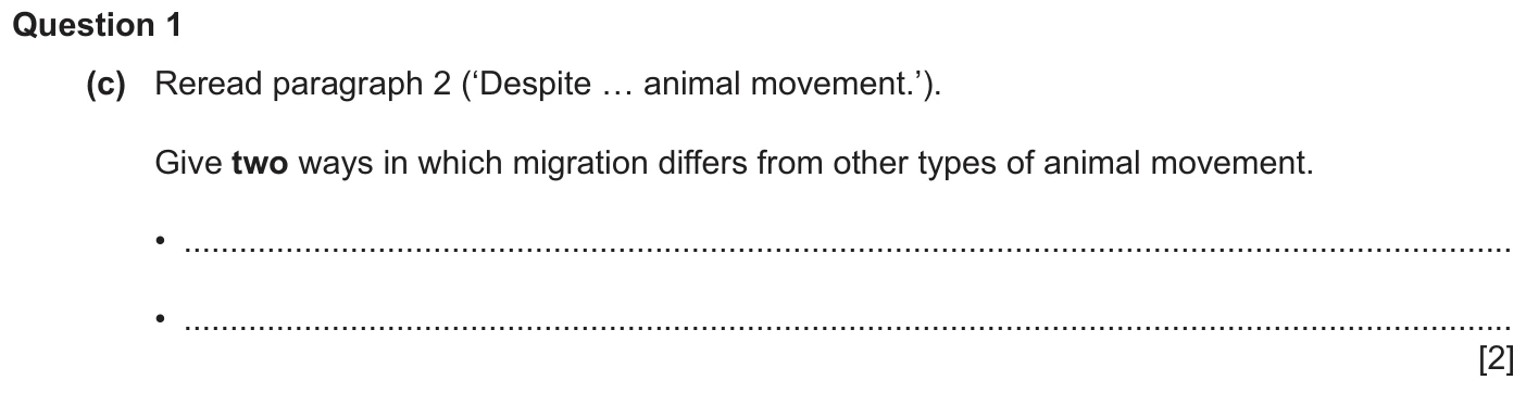 Question 1c - Cambridge IGCSE March 2025 TZ2 English Language Reading Paper 1