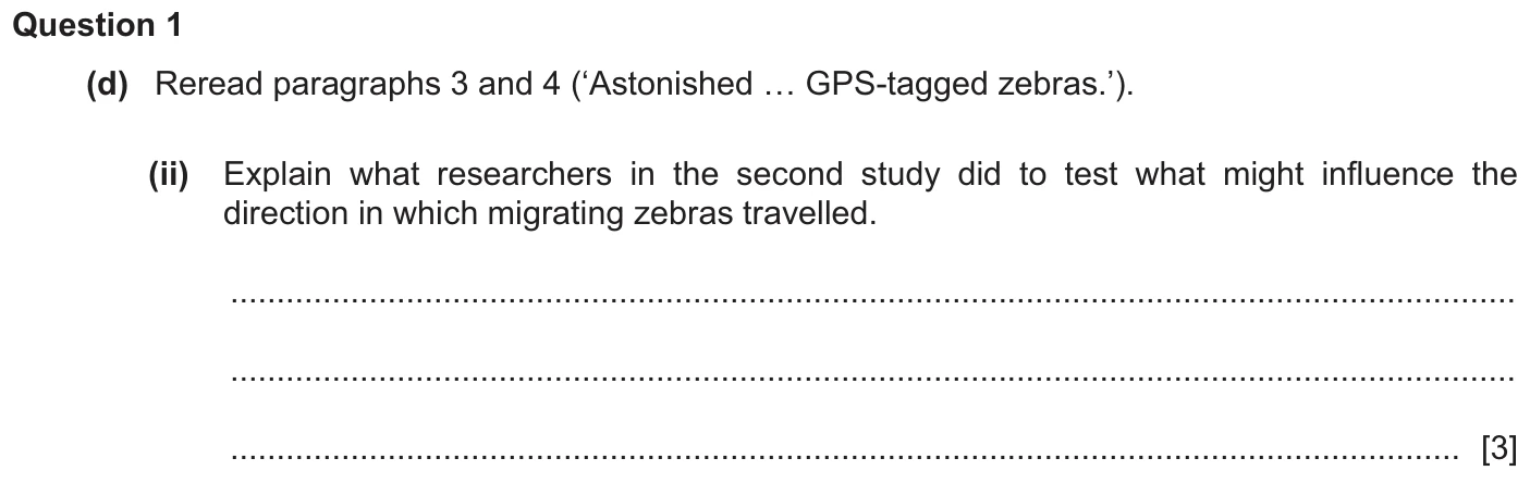 Question 1d(ii) - Cambridge IGCSE March 2025 TZ2 English Language Reading Paper 1
