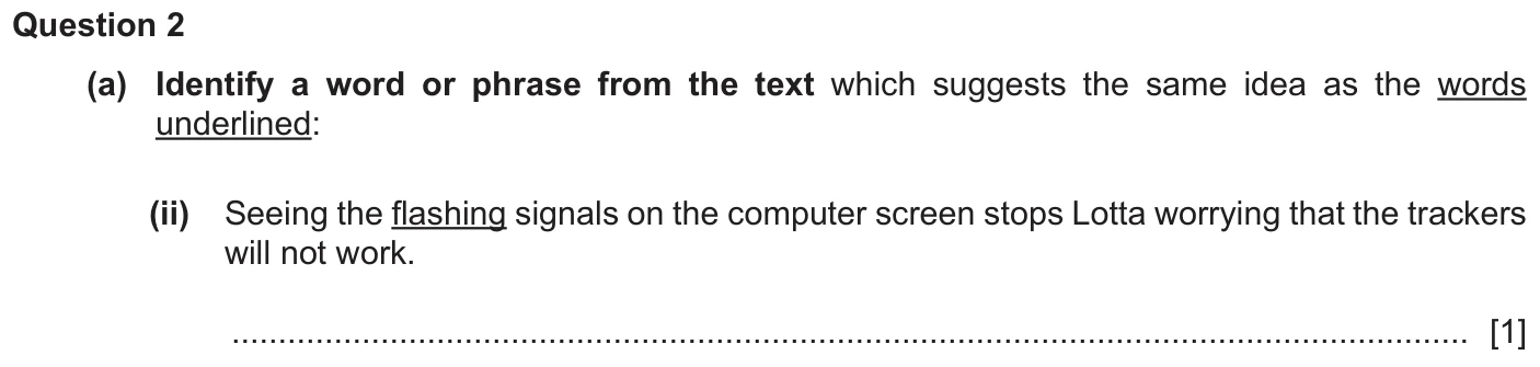 Question 2a(ii) - Cambridge IGCSE March 2025 TZ2 English Language Reading Paper 1