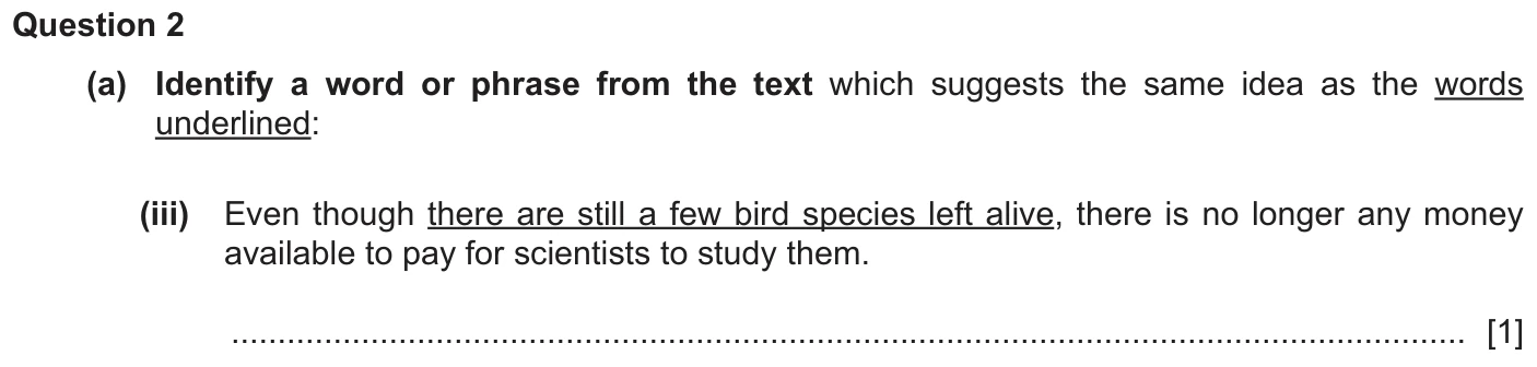 Question 2a(iii) - Cambridge IGCSE March 2025 TZ2 English Language Reading Paper 1