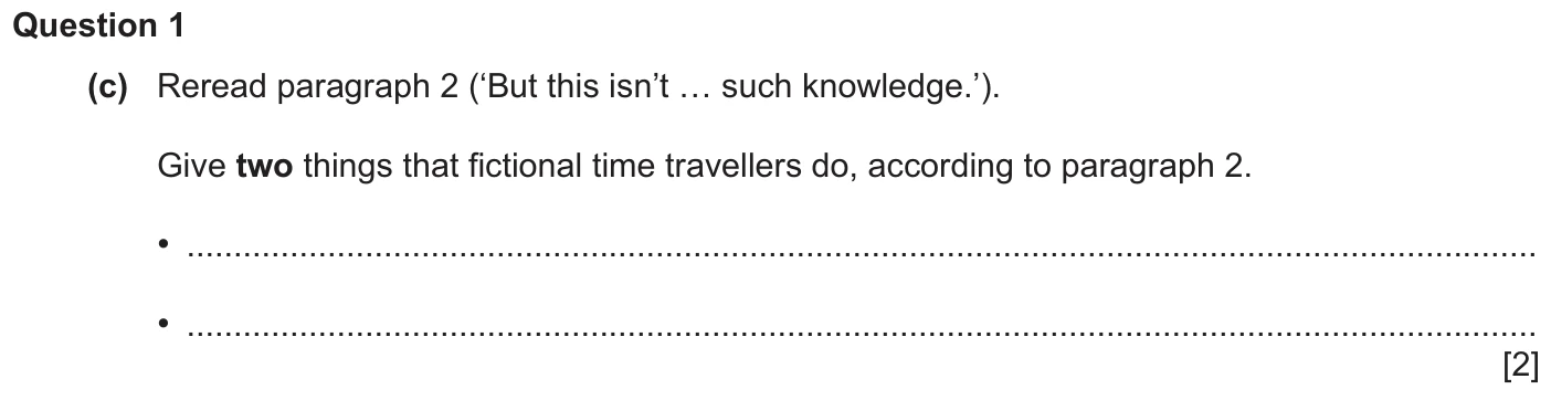 Question 1c - Cambridge IGCSE November 2025 TZ2 English Language Reading Paper 1