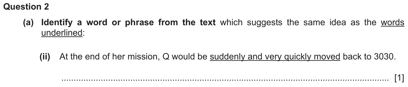 Question 2a (ii) - Cambridge IGCSE November 2025 TZ2 English Language Reading Paper 1