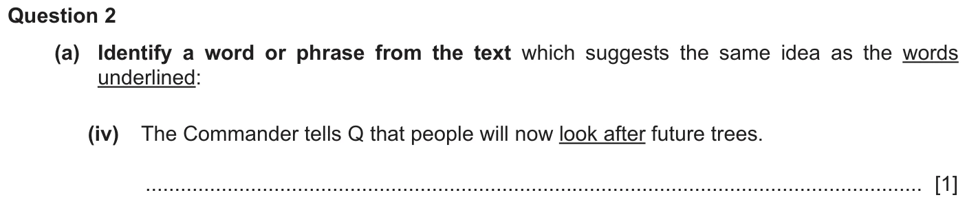 Question 2a (iv) - Cambridge IGCSE November 2025 TZ2 English Language Reading Paper 1