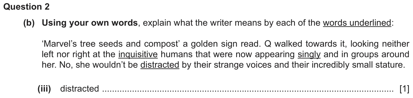 Question 2b (iii) - Cambridge IGCSE November 2025 TZ2 English Language Reading Paper 1