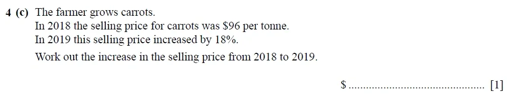 Question 04(c) - Cambridge IGCSE Maths Past Papers - Core Calculator 2020 - Specimen Paper 3