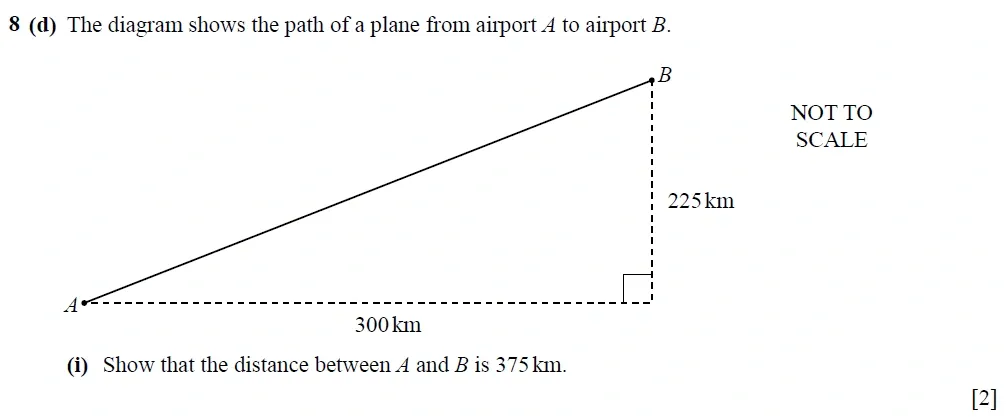 Question 08(d)(i) - Cambridge IGCSE Maths Past Papers - Core Calculator 2020 - Specimen Paper 3