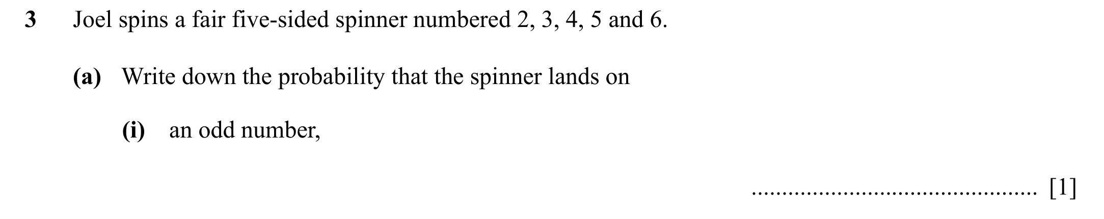 Question 3(a)(i) - Cambridge IGCSE Maths Past Papers - Core Calculator 2020 - Specimen Paper 3