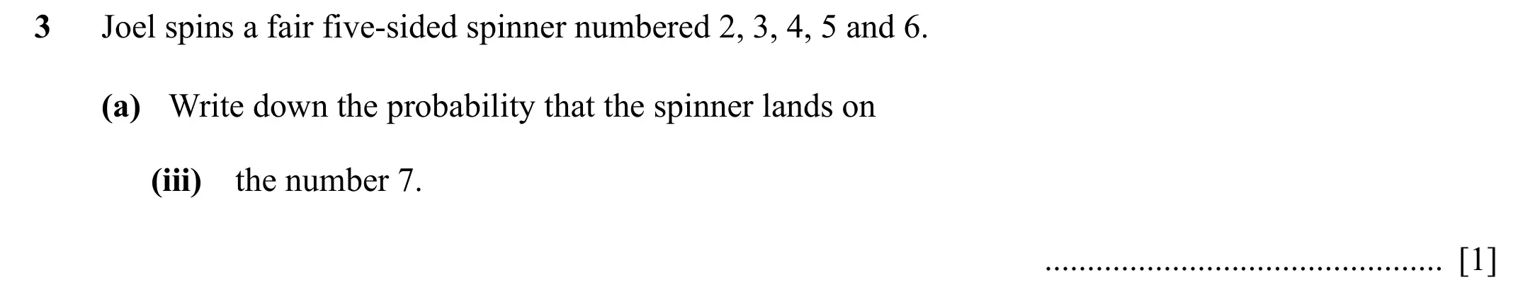 Question 3(a)(iii) - Cambridge IGCSE Maths Past Papers - Core Calculator 2020 - Specimen Paper 3