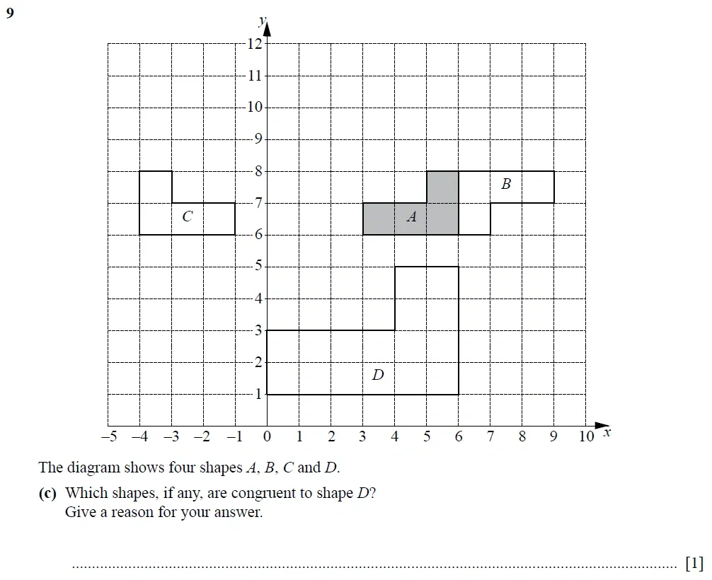 Question 09(c) - Cambridge IGCSE Maths Past Papers - Core Calculator 2020 - Specimen Paper 3