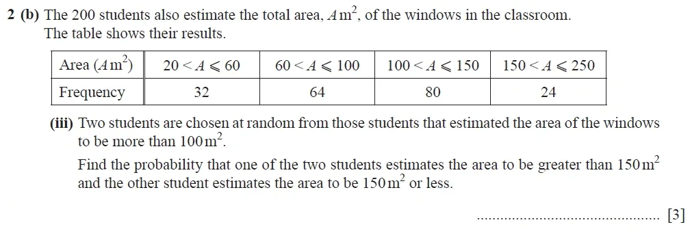 Question 02(b)(iii) - Cambridge IGCSE Maths Past Papers - Extended Calculator 2020 - Specimen Paper 4