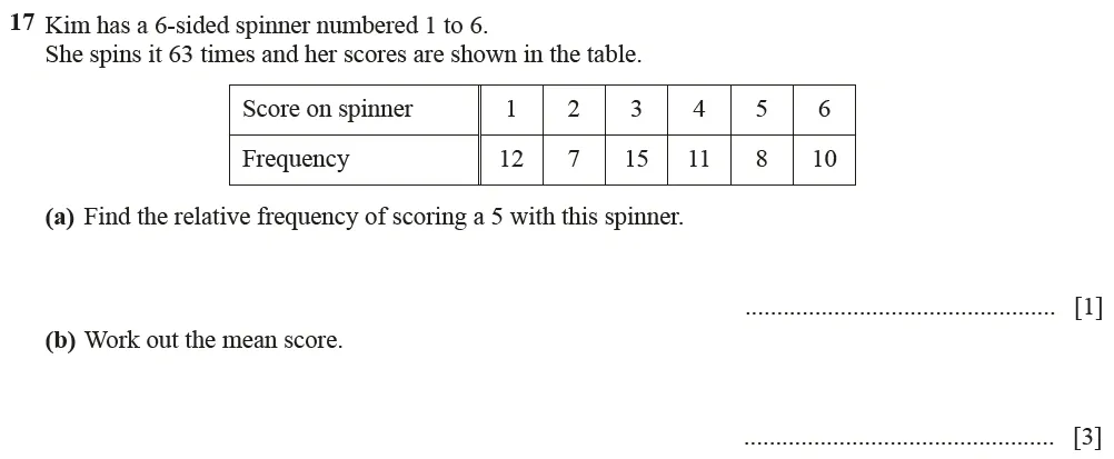 Question 17(a, b) - Cambridge IGCSE Maths Past Papers - Core Calculator June 2022 - Paper 11