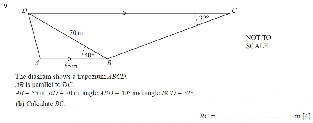 Question 09(b) - Cambridge IGCSE Maths Past Papers - Extended Calculator 2020 - Specimen Paper 4