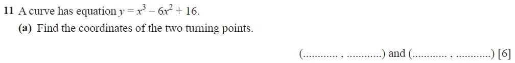 Question 11(a) - Cambridge IGCSE Maths Past Papers - Extended Calculator 2020 - Specimen Paper 4