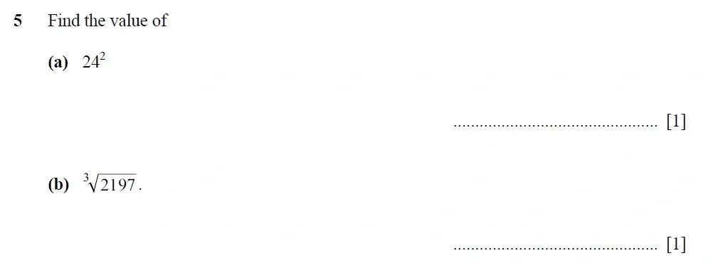 Question 05(a,b) - Cambridge IGCSE Maths Past Papers - Core Calculator 2025 - Specimen Paper 3