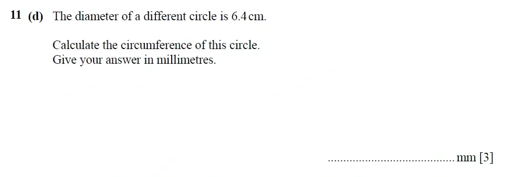 Question 11(d) - Cambridge IGCSE Maths Past Papers - Core Calculator 2025 - Specimen Paper 3