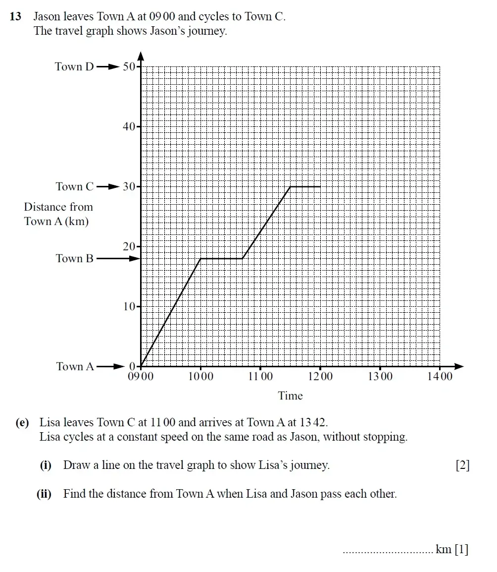 Question 13(e)(i,ii) - Cambridge IGCSE Maths Past Papers - Core Calculator 2025 - Specimen Paper 3