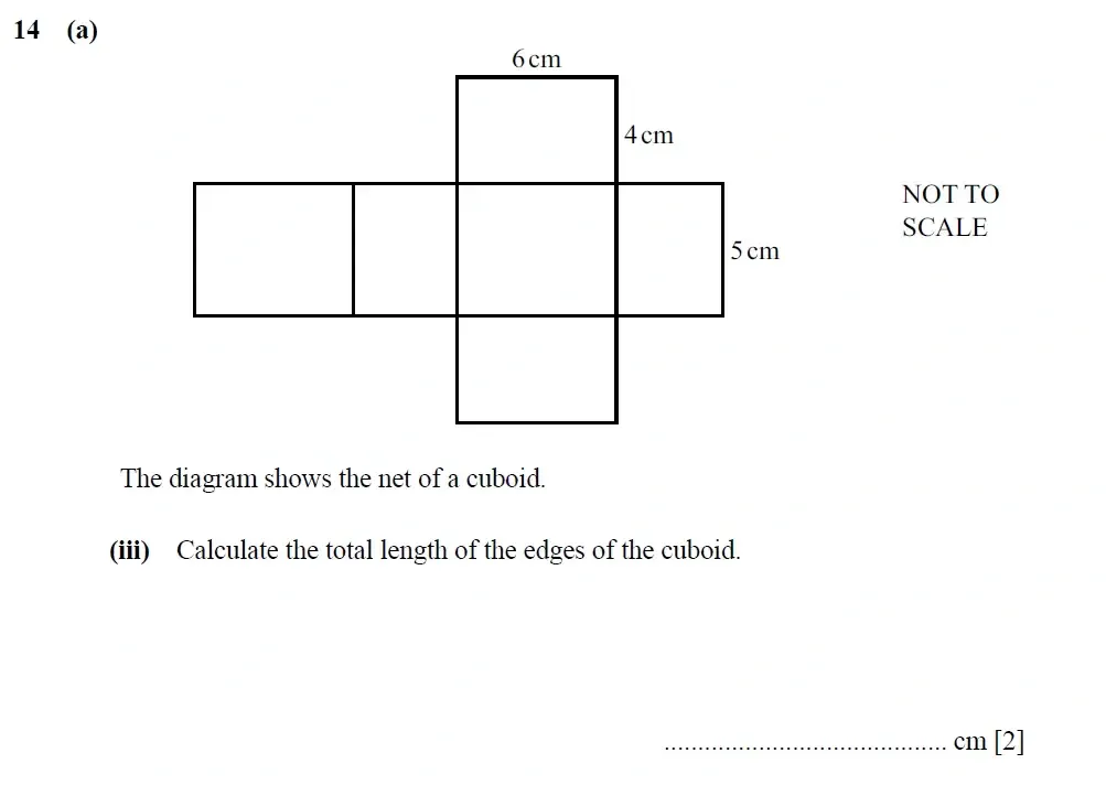 Question 14(a)(iii) - Cambridge IGCSE Maths Past Papers - Core Calculator 2025 - Specimen Paper 3